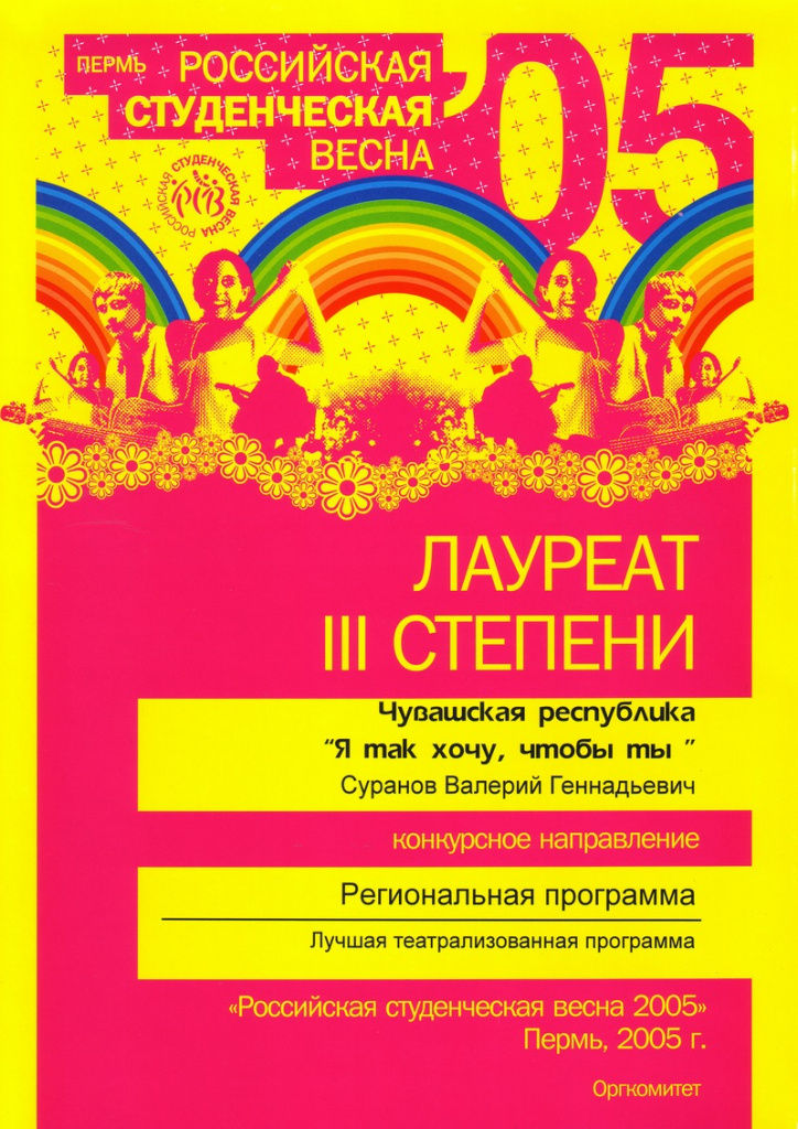 2005 год. Творческий коллектив факультета дошкольной и коррекционной педагогики и психологии с программой «Я так хочу, чтобы ты …»